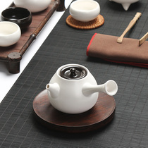 Quiet life Ceramic Ding Kiln side handle single teapot Kung Fu tea with fat white Japanese household Puer tea maker