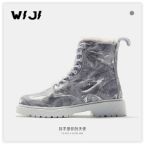 (special price) WIJI DIMENSIONAL WORLD WOMEN SHOES 2022 springtime plus suede warm Martin boots Fashion thick bottom 100 hitch casual boots