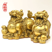 Xiangan Pavilion Copper Money Pi A pair of living room home decoration office crafts