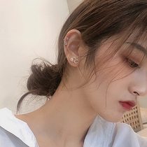 South Korea East Gate 925 Sterling Silver Small Fragrant C Pearl Stud Earrings Fashion Temperament Earrings Advanced Sense Earrings