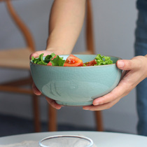 Celadon Ge kiln ice crack Chinese large 7-inch soup noodle bowl instant noodles drink porridge ceramic high temperature microwave