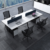 Staff Desk Brief Hyundai 4 Peoples Desk 6-person Screen Holder Single Finance Desk Chair Combination