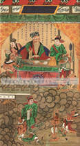 Ten Dive King Portrait Ten Divine Portrait Ten Divine Statue Ming Dynasty Water and Land Painting 50X90cm Not Mounted