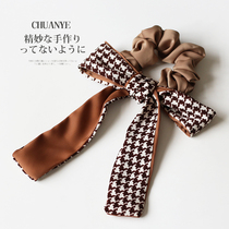Chuanye Chiroe Ribbon Large Intestine Hairband Senior Japanese and Korean Temperament Heavenly Red New Leather Strings