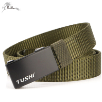 Thickened nylon canvas stretch belt mens belt automatic buckle youth thick pants belt Korean tide casual pants belt