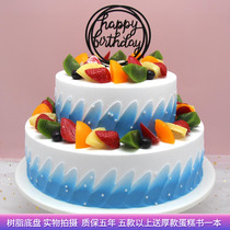 Simulation cake model 2020 new popular double-layer European fruit Net red plastic birthday cake sample customization