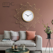 Nordic light luxury art clock wall clock Living room household fashion personality creative modern simple atmosphere silent clock