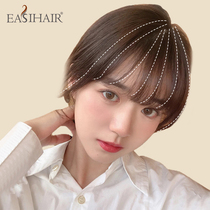 Wig film female head hair replacement real hair no trace net red horoscopes Air bangs add hair fluffy invisible cover white hair