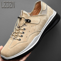 Male Style Tourist Male Shoes Breathable Casual 2021 New Driving Summer Middle Aged Bean Bean Daddy Genuine Leather Shoes Tooling