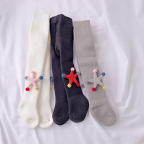 Childrens pantyhose Garnapping thickened autumn and winter baby conjoined Sox girls outwear underpants baby large PP wool socks
