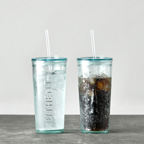Calle Spain imported Coca-Cola authorized environmental glass Cola Juice drink cup Straw Water cup