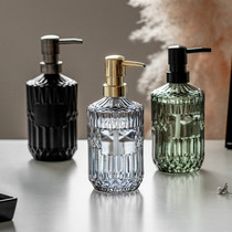 Light luxury Nordic glass shampoo bottle shower gel Morandi color hotel hand sanitizer press bottle