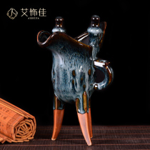 Jingdezhen ceramic vase antique kiln Cup ornaments Chinese living room Bogu frame TV cabinet retro decorations