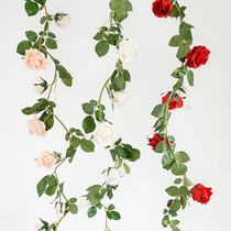 Australian rose vine fake flower rattan simulation plastic vine wall wall hanging pipe ceiling winding decorative plant