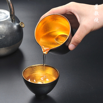 Taiwan Yingge burnt handmade colorful peacock glaze 24k gold gongdo Cup Tea Sea cup tea cup tea set kung fu tea set