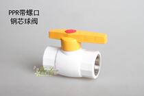 202532PPR inner wire steel core ball valve 4 minutes 6 minutes 1 inch internal teeth ppr steel core ball valve PPR water pipe valve