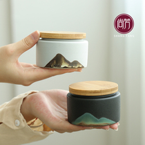 Shangfang Creative Tea Bin Tea Leaf Pot Ceramic Sealing Tank Mini Trumpet Portable Travel Tea Jar Case Jar
