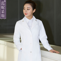 Korean plastic surgery Korean hospital semi-permanent embroidery beautician work clothes white coat long sleeve doctor clothing female self-cultivation