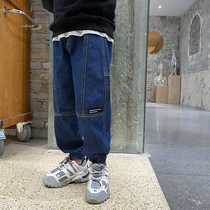 Boys autumn clothes 2021 new jeans childrens clothing children Korean version of cotton trousers
