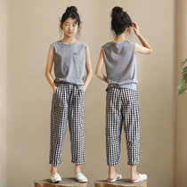 Girl Pants Summer 2022 New Children Slim Fit Pants Loose Casual Pants CUHK Kids Summer Clothes 90% Pants