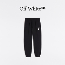 OFF-WHITE mens black caravaggio arrowhead with a body sporting pants