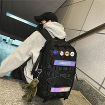 Hong Kong counter double-shoulder bag male tide street work-fit high-capacity sports travel backpack female school bag