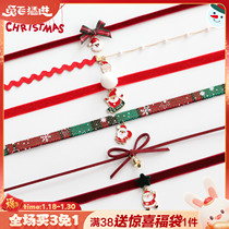 Christmas gift New Years red Santa Claus winter necklace female collarbone chain neck chain jewelry choker