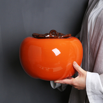 Creative Everything Wish Ceramic Tea Pot Large and Small Gift Box Packaging Persimmon Persimmon Tea Pot Warehouse Sealed Tea Pot