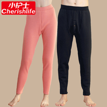 Little nurse De Rong fever no trace warm pants plus velvet thickened mens high waist black technology women wear knee pads cotton pants