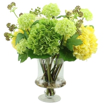 Green finished simulation flower fake water Post Modern classical model room living room coffee table kitchen decoration hydrangea ornaments