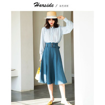HARSIDE 2020 spring new high-end A- line dress skin-friendly retro temperament skirt casual long female