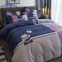 Thickened mill wool pure cotton four sets 100 All cotton beds Upper supply autumn and winter brief bed linen covered with three sets of 4