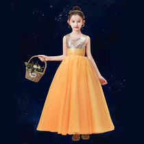 Girls Princess Dress Childrens Long Evening Tong Orchestral Performance Clothes Little Girl Childrens Skirt Birthday Photography