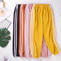 Childrens anti-mosquito pants Xia Bing Silk summer baby fat mens and womens pants wide leg pants 8-year-old babies under the age of 1