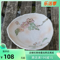 Kookugawa Machi House Japan Original Imported Fruit Wood Real Series Ceramic Cutlery Day Style Little Fresh Cherry Blossom Deep Plate