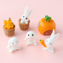 ins small rabbit healing small gift resin pendulum piece suit desk face bedroom room cartoon animal decoration