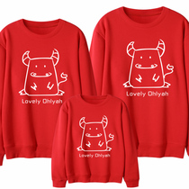 Red ox fitted the year-end holidays in Western style a three of four new year mother female chun qiu zhuang sweatshirts year