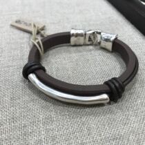 Spanish niche brand UNOde50 cowhide silver tube men bracelet women bracelet L code XL code manual Modernism
