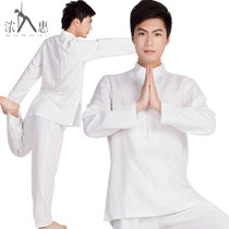 Strong Hui long sleeve cotton linen mens yoga clothing meditation suit cotton linen clothing meditation morning practice Mens Taiji clothing