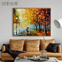 Hand painted oil painting thick color knife painting Modern Impressionist American landscape Living room Bedroom dining room hanging painting Decorative painting