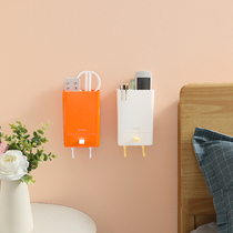 Wall-mounted storage box non-perforated bedside mobile phone storage box storage artifact TV air conditioning remote control wall hanger