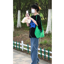 Broadleg Jeans Woman Loose Straight Drum 2022 Summer Conspicuously High Waisted Pants High Street Ins Tide