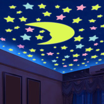 Luminous stickers 3D three-dimensional childrens room dormitory bedroom ceiling wall decoration luminous stars creative wall stickers self-adhesive