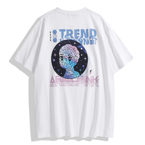 100 Hitch Fashion Fun Design Romance with short sleeves T-shirt loose printed summer casual cartoon blouses 86018