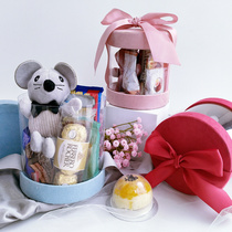 Pig and mouse baby birth Full moon Wine 100-day feast Birthday gift 10-year-old birthday gift box Wedding cake with hand gift