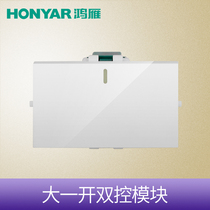 Hongyan Switch Socket Flagship Store 120 Type Three Modules Large Opening Double Control Single Link Switch Mounting Module