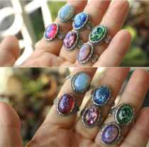 (Planet Elf Lone) witch ring magic elf stone pure silver Mighty Xuyuan Stone