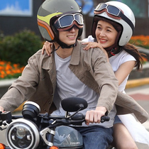 Electric locomotive scooter cycling helmet Harley retro men and women summer semi-helmet four season full helmet safety hat