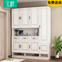 European shoe cabinet Modern simple foyer entrance cabinet Partition cabinet Coat cabinet Hanger combination belt change shoe stool Shoe cabinet