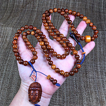 Yellow flower pears (homo-grain smooth) 8mm 108 drops of fragrant yellow sandalwood to play the foeball bracelet